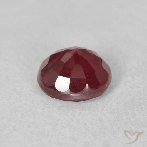 Rubino Rosso scuro naturale da 1.46 ct, Rotondo, VS-SI