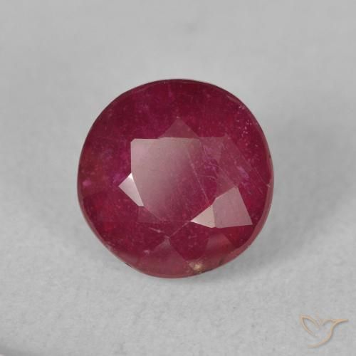 Rubino Rosso scuro naturale da 2.33 ct, Rotondo, VS-SI