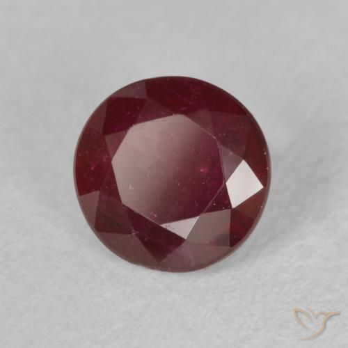 Rubino Rosso scuro naturale da 0.86 ct, Rotondo, VS-SI