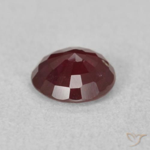 Rubino Rosso scuro naturale da 0.86 ct, Rotondo, VS-SI