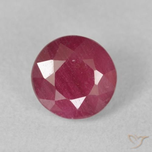 Rubino Rosa rossastro intenso naturale da 1.88 ct, Rotondo, VS-SI