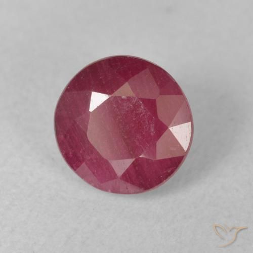 Rubino Rosa rossastro intenso naturale da 1.88 ct, Rotondo, VS-SI