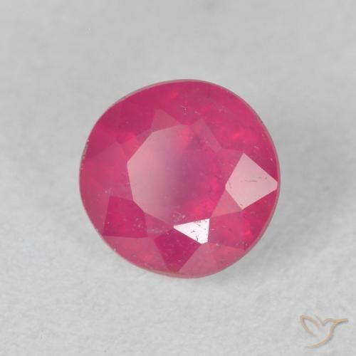 Rubino Rosa rossastra naturale da 1.19 ct, Rotondo, VS-SI