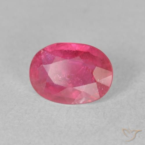 Rubino Rosso tendente al rosa naturale da 1.26 ct, Ovale, VS-SI