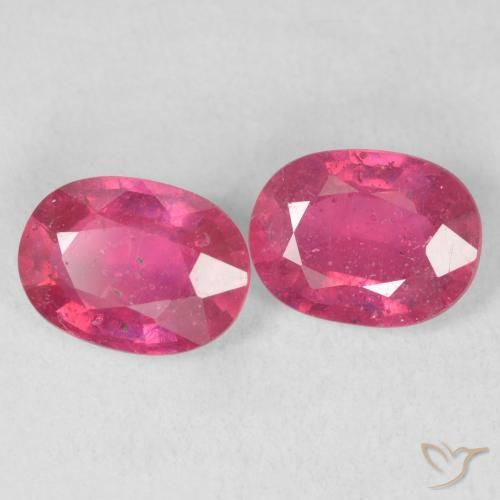 Gemme di Rubino Rosso medio naturale da 3.23 ct, Ovale, VS-SI