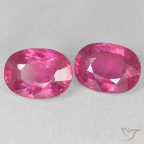 Gemme di Rubino Rosso tendente al rosa naturale da 3.96 ct, Ovale, VS-SI