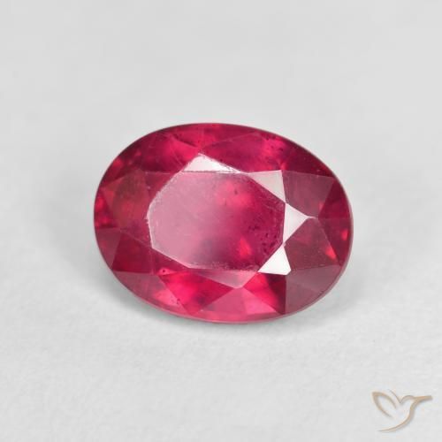 Rubino Rosa rossastro intenso naturale da 1.89 ct, Ovale, VS