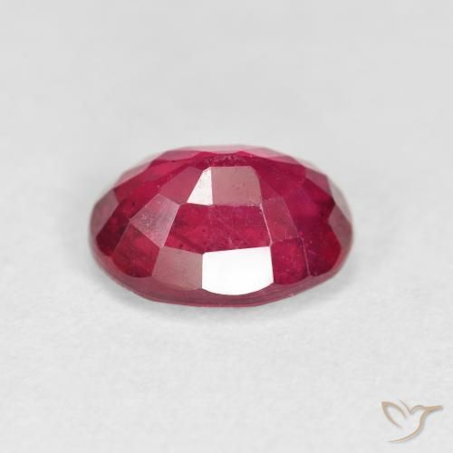 Rubino Rosa rossastro intenso naturale da 1.89 ct, Ovale, VS