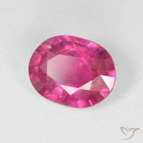 Rubino Medium Dark-Pink naturale da 3.45 ct, Ovale, VS