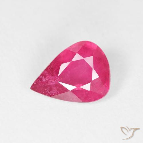 1.26ct Naturale Rosa hot Rubino, Forma a pera, VS