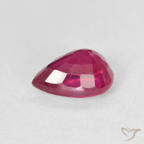 Rubino Rosso chiaro naturale da 1.11 ct, Forma a pera, VS