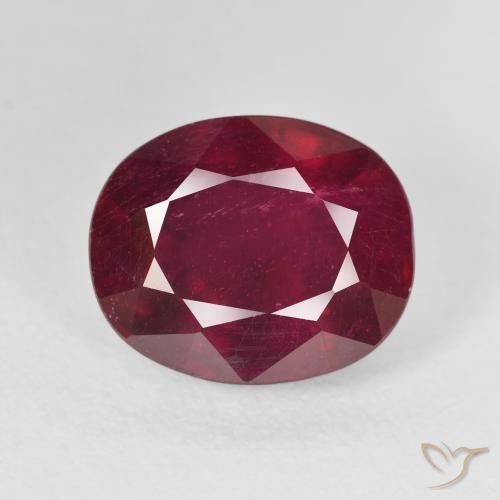 10.01ct Naturale Rosso scuro Rubino, Ovale, VS, Photo A