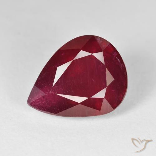 14.72ct Naturale Vino rosso Rubino, Forma a pera, VS