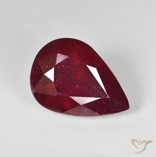 15.39ct Naturale Rosso scuro Rubino, Forma a pera, VS