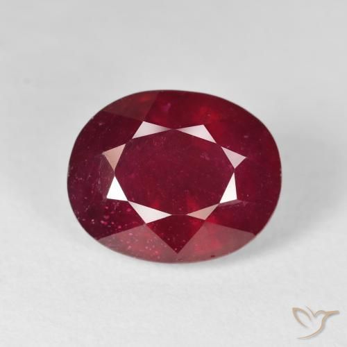 12.66ct Naturale Rosso scuro Rubino, Ovale, VS