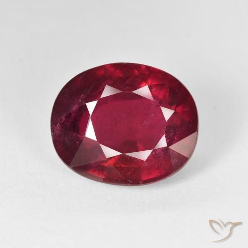12.14ct Naturale Rosso brillante Rubino, Ovale, VS