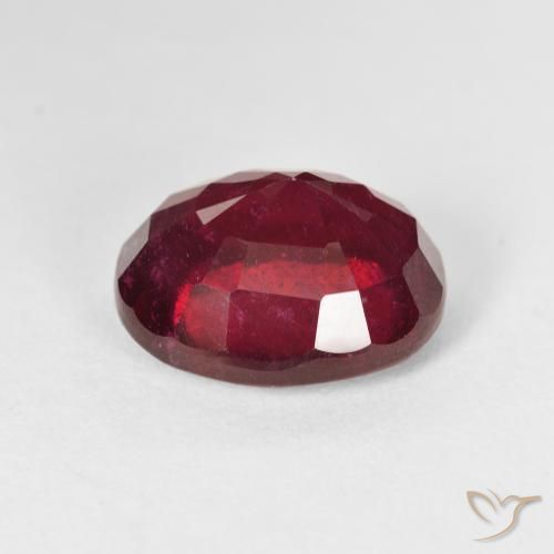 Rubino Rosso brillante naturale da 12.14 ct, Ovale, VS