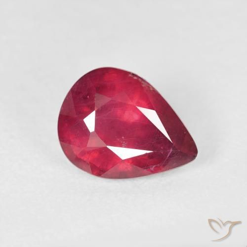 Rubino marmellata rossa naturale da 2.34 ct, Forma a pera, VS-SI