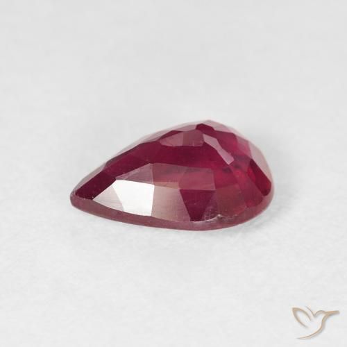 Rubino Rosa rossastro intenso naturale da 1.99 ct, Forma a pera, VS