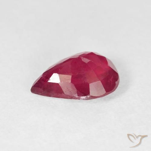 Rubino Rosa rossastro intenso naturale da 2.04 ct, Forma a pera, VS