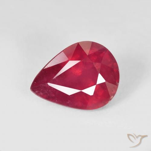 2.58ct Naturale Cremisi Profondo Rubino, Forma a pera, VS, Photo A