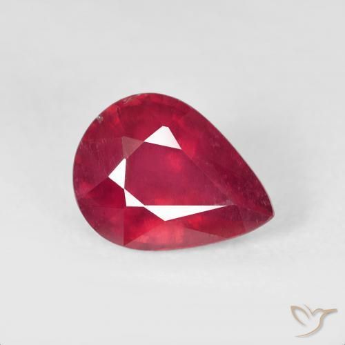 Rubino Cremisi Profondo naturale da 2.58 ct, Forma a pera, VS