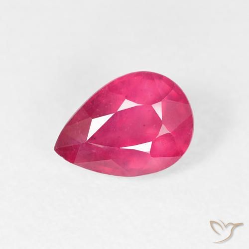 1.18ct Naturale Rosso tendente al rosa Rubino, Forma a pera, VS-SI