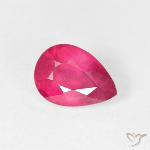 Rubino Rosso tendente al rosa naturale da 1.18 ct, Forma a pera, VS-SI