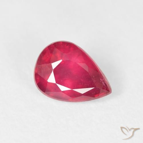 Rubino Cremisi Profondo naturale da 1.04 ct, Forma a pera, VS-SI