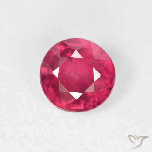 0.94ct Naturale Medium Dark-Red Rubino, Rotondo, VS