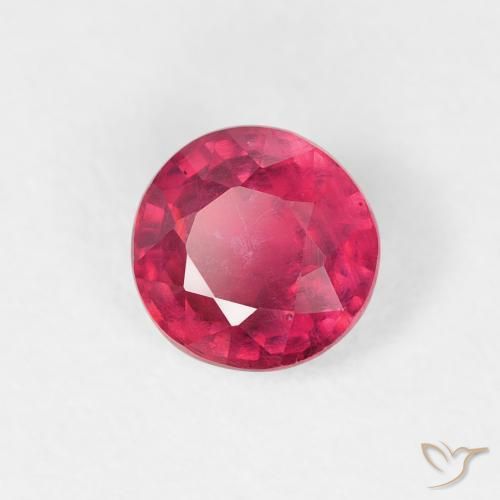 Rubino Medium Dark-Red naturale da 0.94 ct, Rotondo, VS