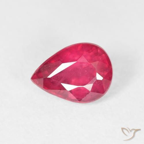 1.11ct Naturale Rosso medio Rubino, Forma a pera, VS-SI