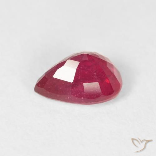 Rubino Rosso medio naturale da 1.11 ct, Forma a pera, VS-SI