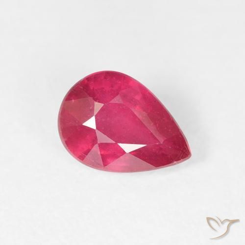 Rubino marmellata rossa naturale da 1.02 ct, Forma a pera, VS-SI