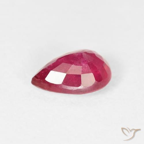 Rubino marmellata rossa naturale da 1.02 ct, Forma a pera, VS-SI