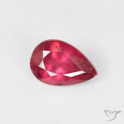 0.71ct Naturale Cremisi Profondo Rubino, Forma a pera, VS-SI