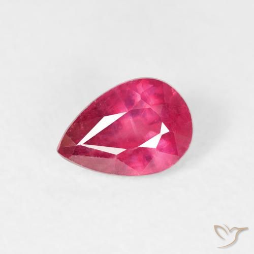 0.63ct Naturale Rosso chiaro Rubino, Forma a pera, VS-SI