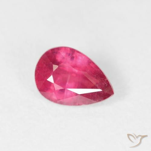 Rubino Rosso chiaro naturale da 0.63 ct, Forma a pera, VS-SI