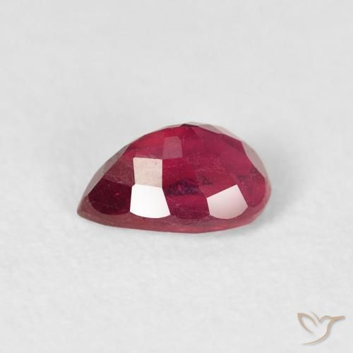 Rubino Rosso tendente al rosa naturale da 0.66 ct, Forma a pera, VS-SI