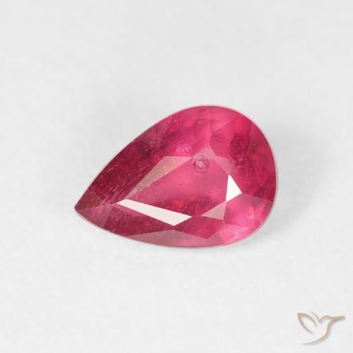 0.60ct Naturale Cremisi Profondo Rubino, Forma a pera, VS-SI