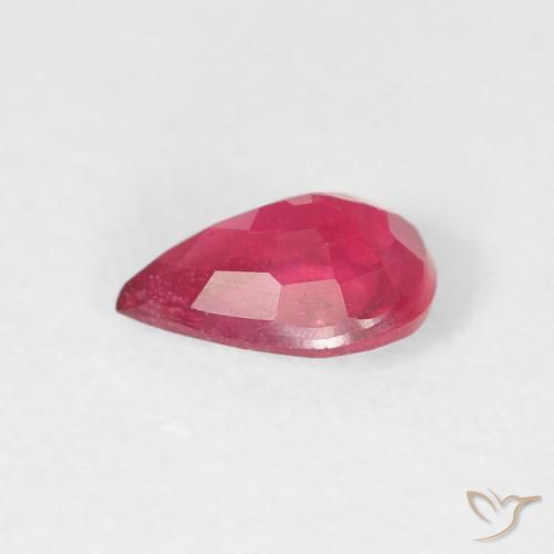Rubino Cremisi Profondo naturale da 0.60 ct, Forma a pera, VS-SI