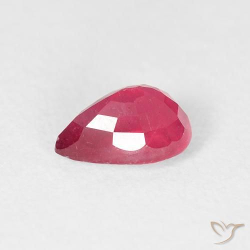 Rubino marmellata rossa naturale da 0.71 ct, Forma a pera, VS-SI