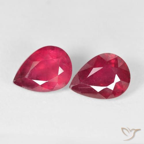 3.53ctw Naturale Rosso medio Rubino, Forma a pera, VS-SI