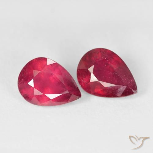 Gemme di Rubino Rosso medio naturale da 3.53 ct, Forma a pera, VS-SI