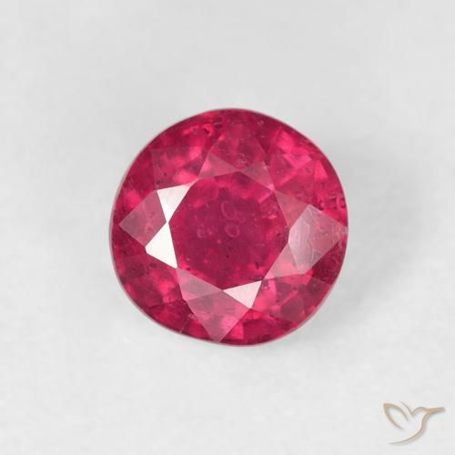 0.99ct Naturale Medium Dark-Red Rubino, Rotondo, VS