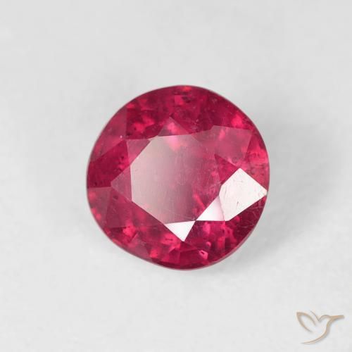 Rubino Medium Dark-Red naturale da 0.99 ct, Rotondo, VS