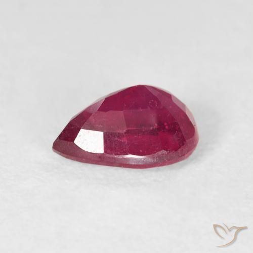 Rubino Medium Dark-Red naturale da 1.12 ct, Forma a pera, VS-SI