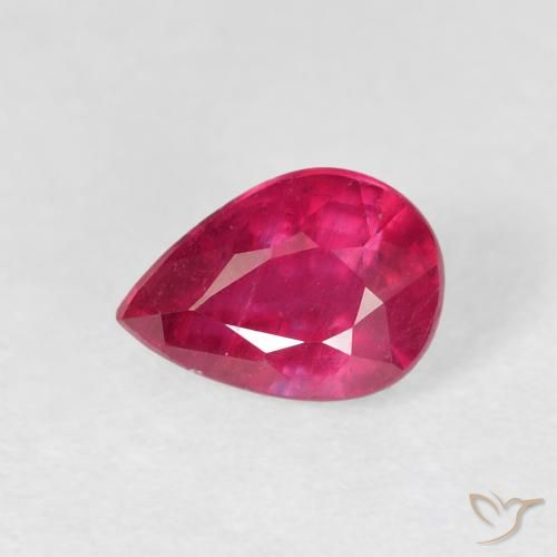 1.22ct Naturale Rosso chiaro Rubino, Forma a pera, VS-SI