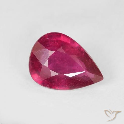 1.14ct Naturale Rosso tendente al rosa Rubino, Forma a pera, VS-SI