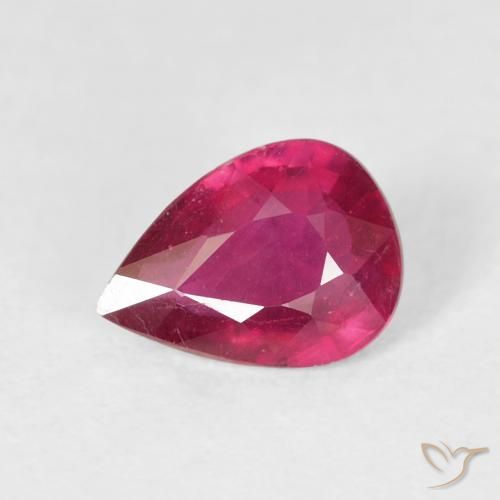 Rubino Rosso tendente al rosa naturale da 1.14 ct, Forma a pera, VS-SI